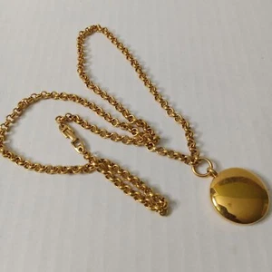 Vtg Napier Necklace pendant chain circle dangle Jewelry FLAW tarnished - Picture 1 of 10