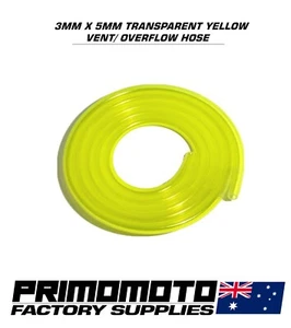 3 MTR Transparent Yellow 3mm x 5mm Carburettor Fuel Vent/Overflow Hose Carb - Picture 1 of 4