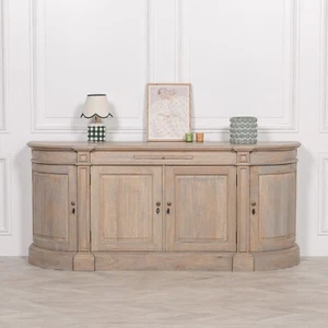 Large DISTRESSED WOOD Buffet Sideboard 4 Door 1 Tray Cabinet Mahogany H:86 cm - Picture 1 of 6