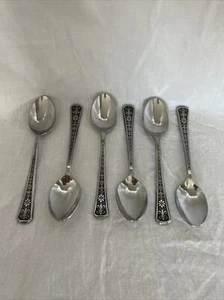 Lote de 6 cucharas de té INTERPUR de acero inoxidable patrón Florencia Japón - Imagen 1 de 13