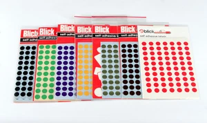 Blick Labels 8mm Round  in Red,Black,Brown,Gold Purple,Green or Orange Pack 490 - Bild 1 von 1