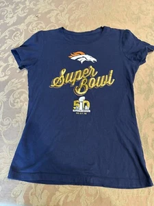 Denver Broncos Super Bowl 02.07.2016 blaues Damen T-Shirt Größe Medium " - Bild 1 von 6
