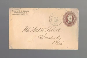 POSTAL HISTORY COVER 1887 FEB 11 NEW YORK TO SANDUSKY OHIO - Bild 1 von 3