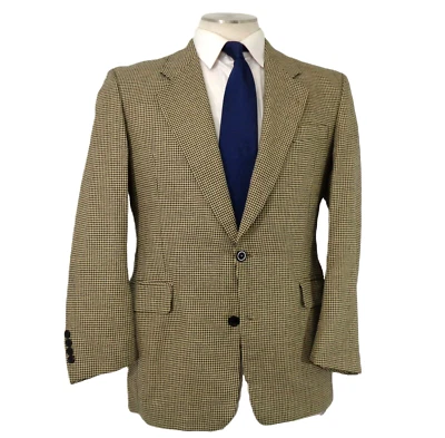 Gianfranco Ruffini 40R Men's Sport Coat Gray Houndstooth Check Silk Blend Jacket - Image 1 of 4