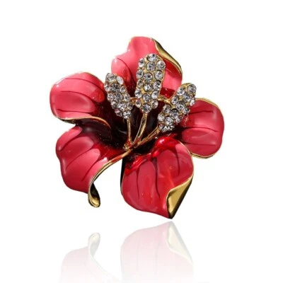 Exquisite Fashion Rhinestone Flower Brooch Ladies Brooch Pin Jewelry Accessories - Image 1 of 4