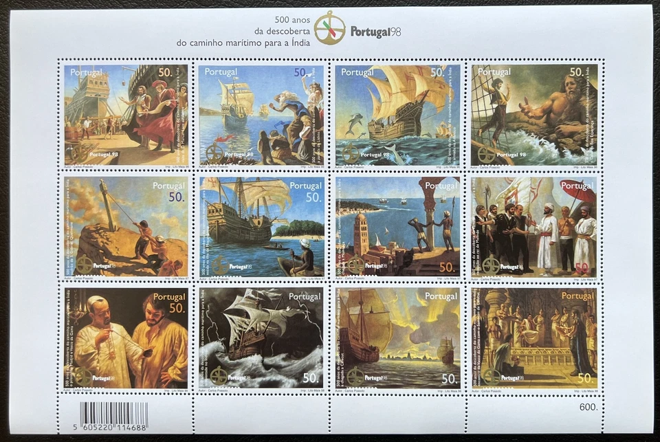 Portugal Miniature Sheet - Discovery Sea Route to India_1998 - MNH. - Image 1 of 1