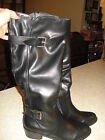 Women's Boots Black With Buckles Style & Company Size 7 M Derby