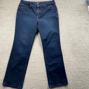 Pantalones de mezclilla para mujer NYDJ rectos 14P elásticos hechos en EE. UU. cintura 32 - Imagen 1 de 11