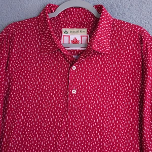 Donald Ross Polo Shirt Mens L Red Forest Border Brawl On The Ranch Canada Golf - Picture 1 of 10