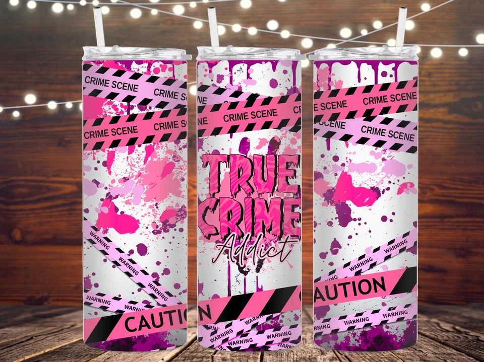 Vaso aislante de metal True Crime Addict, botella de agua, acero inoxidable, taza Foto 1 de 1