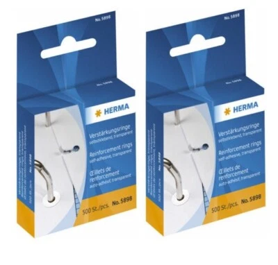2x 500 Herma Verstärkungsringe selbstklebend auf Rolle Ø 12 mm transparent 5898