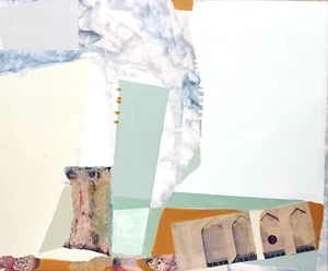 1991 LISTED ISRAELI ZEHAVA MASSER SIGNED ORIG O/C ABSTRACT GEOMETRIC LANDSCAPE - Picture 1 of 8