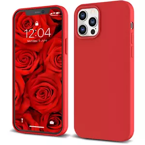 New iPhone 12 Pro Max Silicone Case Premium, Matte Pure Red (6.7”) - Picture 1 of 10