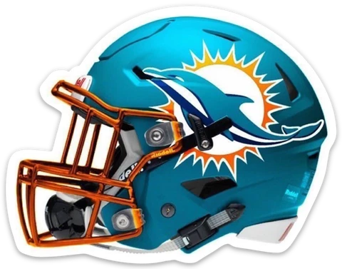 Miami Dolphins Football Helmet w/ Dolphin type logo NFL Football Die-Cut MAGNET Cover
