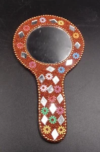Miroir de sac oriental perles et paillettes artisanat Maroc - Imagen 1 de 1