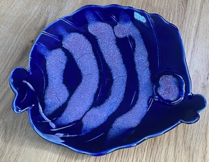 Throwers Arms Pottery Hobart Tasmania Novelty Fish 24cm Plate Vivid Blue Glaze - Picture 1 of 9
