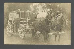 Mankato MINNESOTA RPPC c1910 MILK DELIVERY WAGON Cream PARADE FLOAT City Dairy - Picture 1 of 4