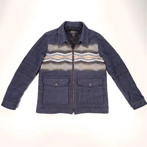 Pendleton Stana Wool Jacket Women's Medium Blue Quilted Lining Aztec EUC! - Picture 1 of 21