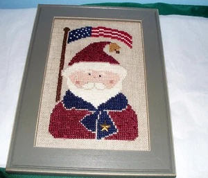 FOTO PATRIÓTICA DE PUNTO DE CRUZ COMPLETA DE SANTA BENT CREEK  - Imagen 1 de 2