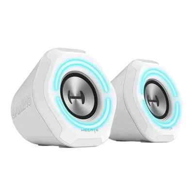 Edifier G1000 2.0 Bluetooth Gaming Speakers w/ RGB Lighting (2-Piece) - White VG - Image 1 of 4