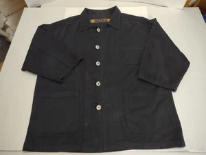 Vintage 1980's Men’s Black Cotton Jacket by UMEN In Color Oversized - Picture 1 of 8