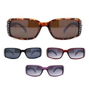 Gafas de sol de plástico rectangular estrecho de diseño para mujer estrás años 90 de diseño - Imagen 1 de 17