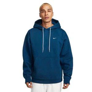 Nike NWT RARE Solo Swoosh Mens Fleece Hoodie Size Small CV0552-460 Valerian Blue - Picture 1 of 3