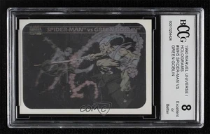 1990 Impel Marvel Universe Holograms Spider-Man vs Green Goblin #MH5 BCCG 8 r9o - Picture 1 of 3