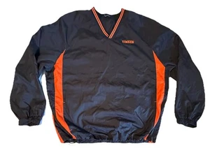 Sport-Tek TIMKEN V Neck Partial Zip Bottom Pullover Windbreaker Black Orange 4XL - Picture 1 of 20