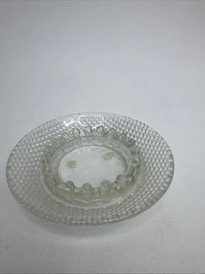 Vintage Retro Hobnail Mid Century Ashtray Yellow Tint Glass Ashtray Dish Antique - Picture 1 of 5