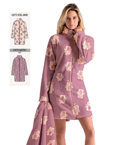 Vestaglia donna in caldo pile coral Infiore Penguin PNG673015 - Picture 1 of 1