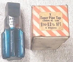 Union Twist Drill 1 1/4-11-1/2 NPT Carbon 5 Flute Pipe Tap USA MADE TOOL # 1140 - Picture 1 of 10