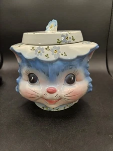 Vintage. Lefton Miss Priss Blue Cat Keksdose - Bild 1 von 10