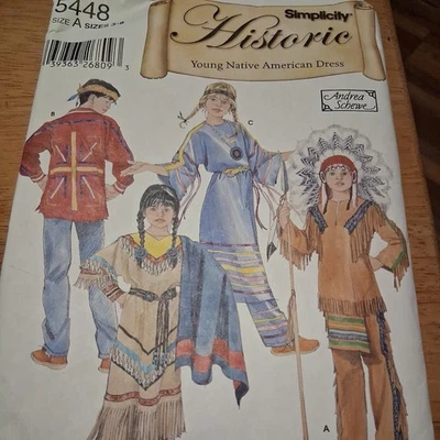 Simplicity Sewing Pattern 5448 Indian Native American Historic  Child Sz 3-8 UC - Image 1 of 3