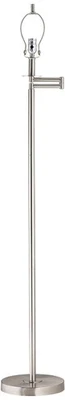 360 Lighting Modern Swing Arm Floor Lamp 60/2 Tall Brushed Nickel Silver - Image 1 of 3