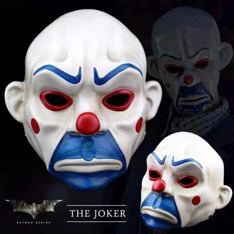 Batman The Dark Knight Joker Clown Cosplay Bank Robber Resin Mask Clownish Prop - Image 1 of 4