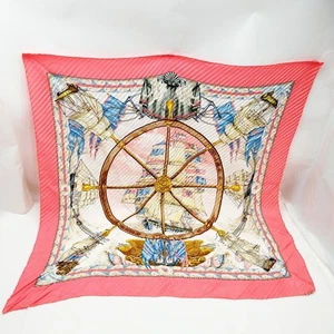 SIN TARIFA Hermes Bufanda Pliegues Bufanda Vive le Vent Pinks Silk100 4748903 - Imagen 1 de 10