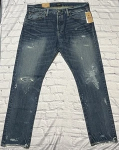 POLO RALPH LAUREN Sullivan Slim Fit Jeans Men’s Size 36x32 Distressed Denim $228 - Picture 1 of 11
