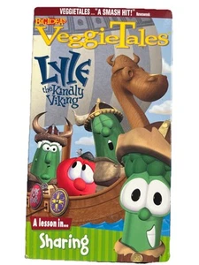 VeggieTales - Lyle the Kindly Viking (VHS, 2001) Lime Green Cassette Vintage - Picture 1 of 4