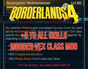Borderlands 4 All Skills Max +5 Level 50 Modded Vex Class Mod XBOX PS5 PC SWITCH - Picture 1 of 6