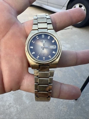 Seiko DX 17J 6106-7619 Men's Automatic Gold Tone Watch - Running - Image 1 of 4