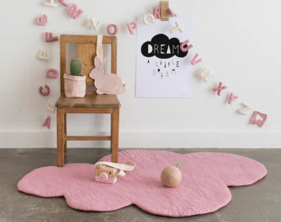 Детский ковер, мягкий розовый облачный ковер, детский напольный коврик для девочек декор шерсть, БОЛЬШОЙ - Изображение 1 из 4