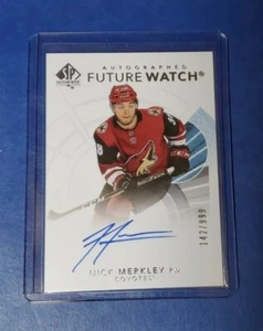 Nick Merkley 2017-18 SP Autentico Orologio Futuro RC Rookie Autografo /999 - Foto 1 di 2