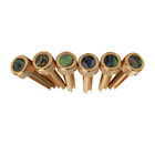6Pack Flat Top Design Brass Bridge Pins Abalone Dot Inlay For Acoustic Guitar