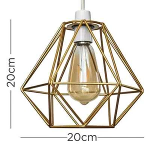 Geometric/ Art Deco Gold Metal Ceiling/ Lamp Pendant Shade - Picture 1 of 6