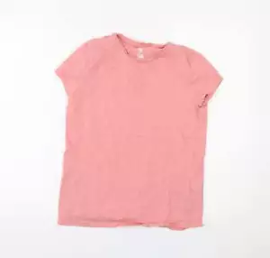 F&F Girls Pink 100% Cotton Basic T-Shirt Size 13-14 Years Crew Neck Pullover - Picture 1 of 12