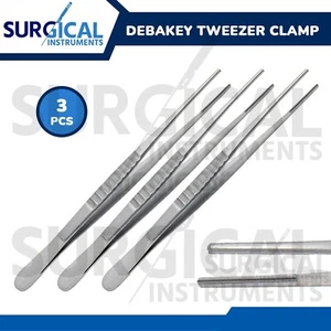 3 Pcs DeBakey Vascular Surgical Thumb Tissue Forceps Atraumatic Tweezers Set - Picture 1 of 7