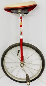 Vintage 1950’s Stelber Unicycle 17” Wheel Troxel Seat Red Frame USED UNTESTED - Picture 1 of 16