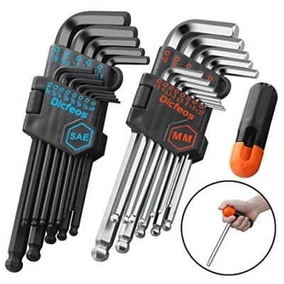 26pcs Wrench Hex Key Allen Tools Set SAE Metric Long Arm Ball End Free T-Handle  - Image 1 of 4
