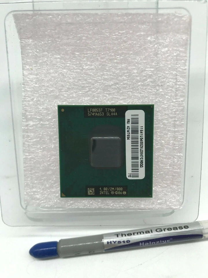 Intel Core 2 DUO T7100 1.8GHz  PGA478 Mobile SLA4A W/ Thermal Grease - Image 1 of 1